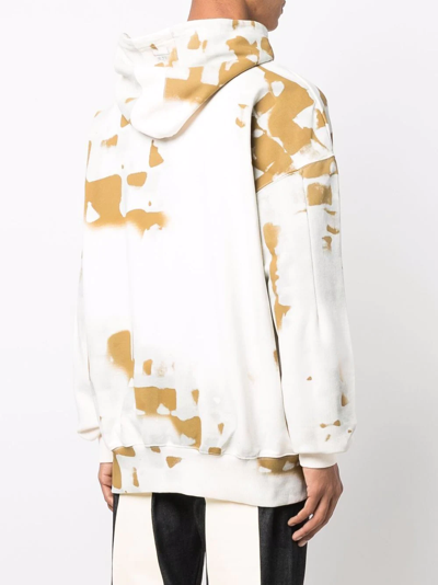 Shop A-cold-wall* Faded-print Hoodie In Weiss