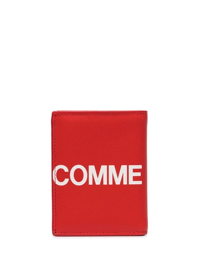 Comme Des Garçons Large Logo Print Wallet In Red