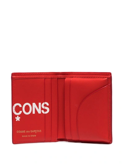 Comme Des Garçons Large Logo Print Wallet In Red