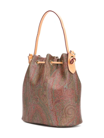 Shop Etro Paisley-print Bucket Bag In Brown