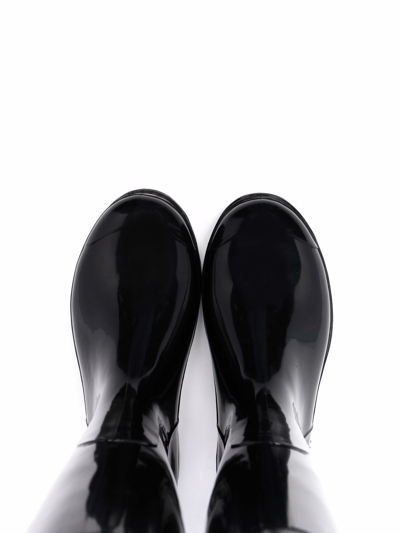 Shop Douuod Logo Rubber Wellington Boots In Black
