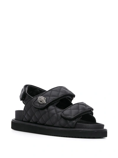 Shop Kurt Geiger Orson Quilted Sandals In Black