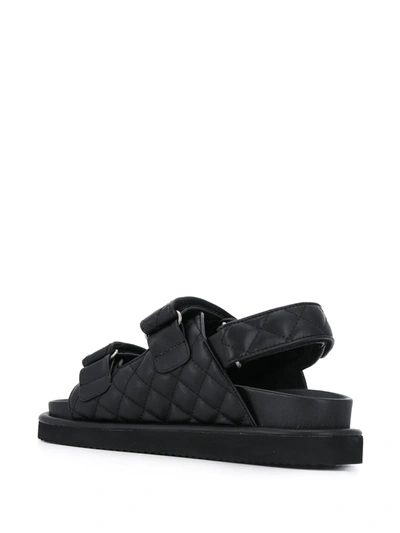 Shop Kurt Geiger Orson Quilted Sandals In Black