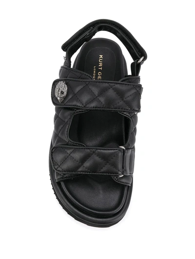 Shop Kurt Geiger Orson Quilted Sandals In Black