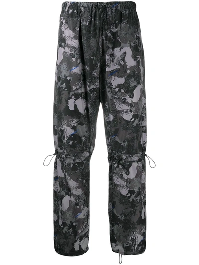 Shop Marcelo Burlon County Of Milan High-rise Camouflage-print Track Pants In Grey
