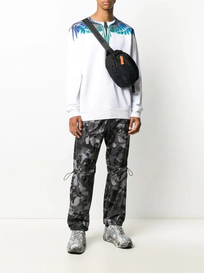 Shop Marcelo Burlon County Of Milan High-rise Camouflage-print Track Pants In Grey