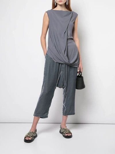 Shop Rick Owens Draped Tank Top In Grey