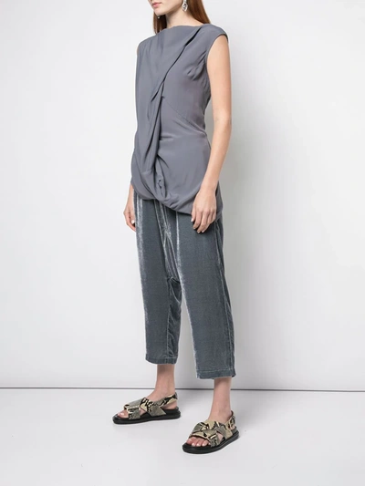 Shop Rick Owens Draped Tank Top In Grey