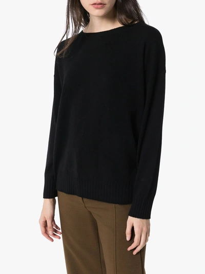 Nili Lotan Boyfriend Scoop Neck Cashmere Sweater In Black