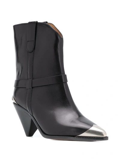Shop Isabel Marant Lamsy Metal-insert Boots In Black