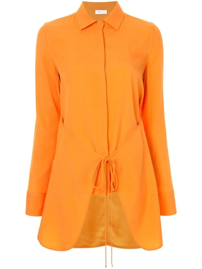 Shop Rosetta Getty Apron Wrap Shirt In Orange