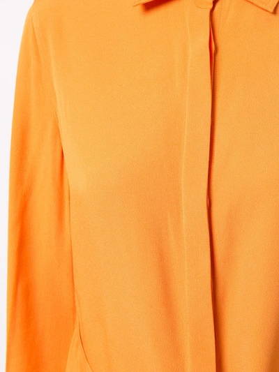 Shop Rosetta Getty Apron Wrap Shirt In Orange