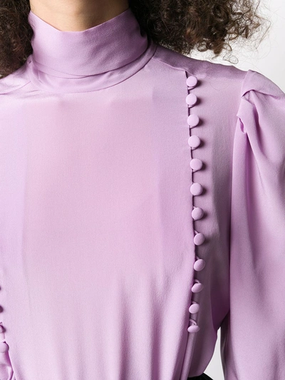 Shop Givenchy Buttoned Detail Blouse In Purple