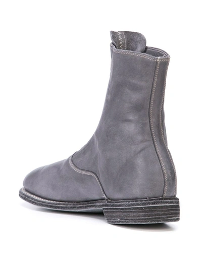 Shop Guidi Front Zip Boots In Grey