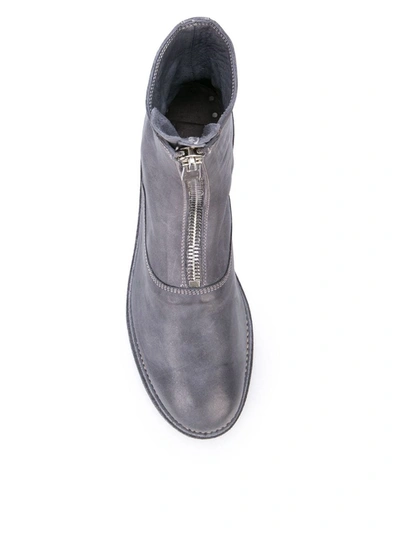 Shop Guidi Front Zip Boots In Grey