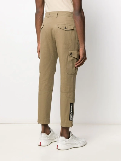 Shop Dolce & Gabbana Cropped Cargo Trousers In Neutrals