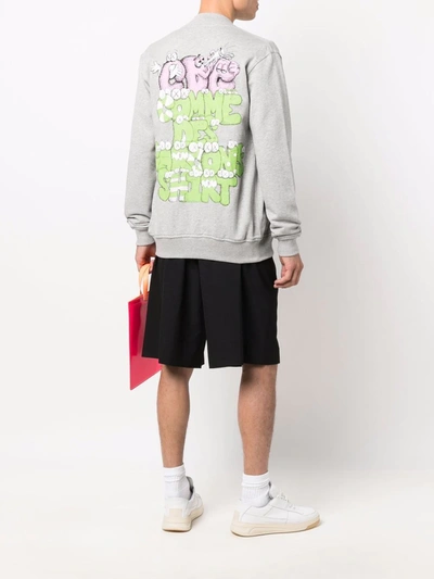 Comme Des Garçons Shirt X Kaws Logo-print Zip-up Jumper In Grey