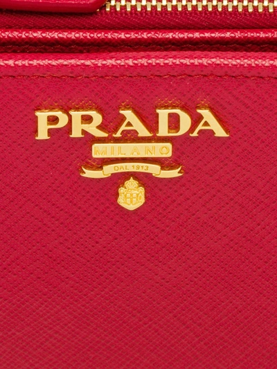 Shop Prada Logo-plaque Square Wallet In Red