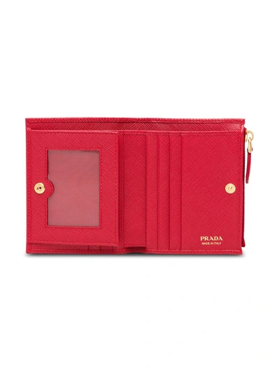 Shop Prada Logo-plaque Square Wallet In Red
