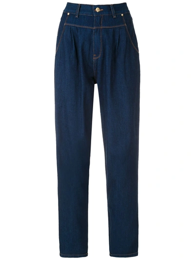 Shop Amapô Royal Pleated Jeans In Blue