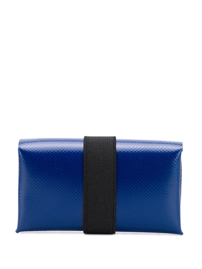 Shop Marni Logo Print Leather Wallet In Blue