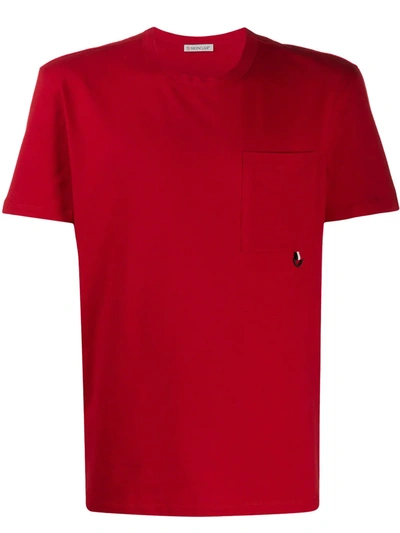 Shop Moncler Patch-pocket Cotton T-shirt In Red