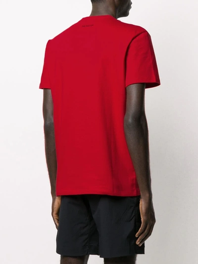 Shop Moncler Patch-pocket Cotton T-shirt In Red