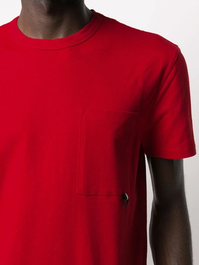 Shop Moncler Patch-pocket Cotton T-shirt In Red