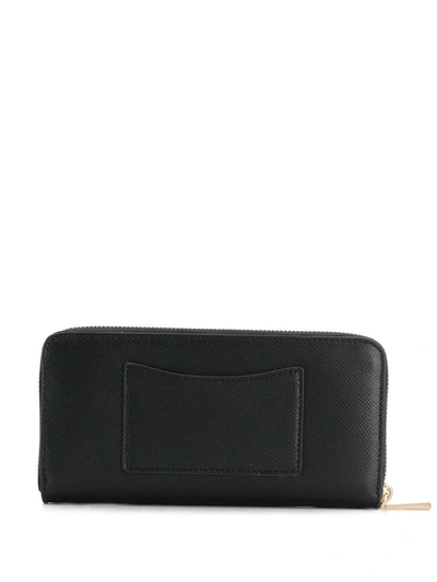 Michael Michael Kors Textured Zip Wallet In Black