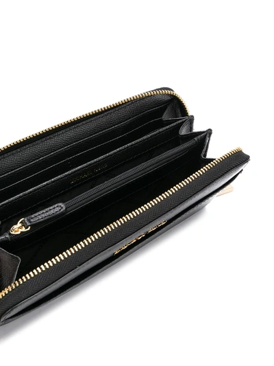 Michael Michael Kors Textured Zip Wallet In Black