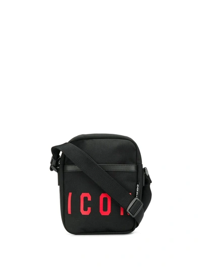 Shop Dsquared2 Icon Print Messenger Bag In Black