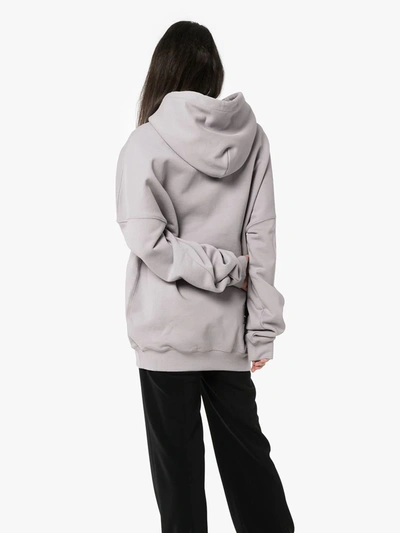 Shop We11 Done Embroidered Logo Hoodie In Grey