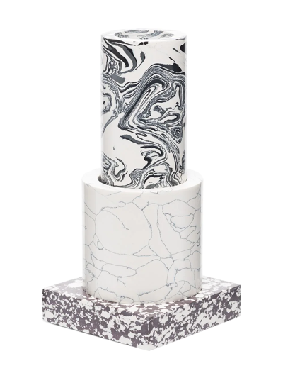 Shop Tom Dixon Swirl Marble Vase In Weiss