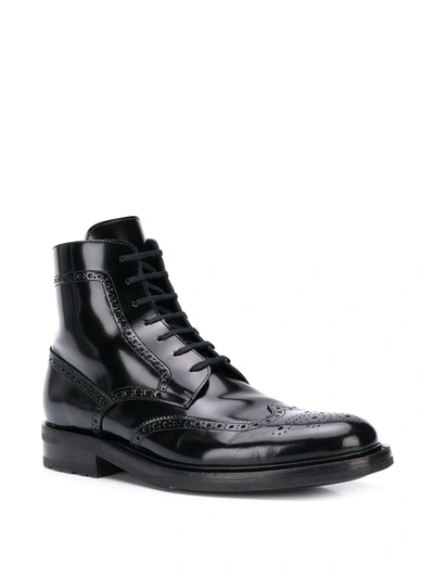 Shop Saint Laurent Army Lace-up Boots In Black