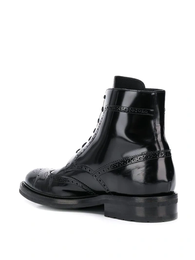 Shop Saint Laurent Army Lace-up Boots In Black