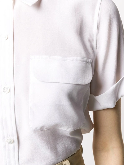 Shop Equipment Signature Slim-fit Short-sleeve Silk Shirt In White