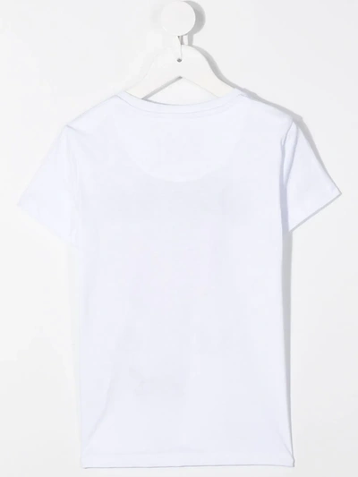 Shop Philipp Plein Junior Crystal-embellished Rose-print T-shirt In White