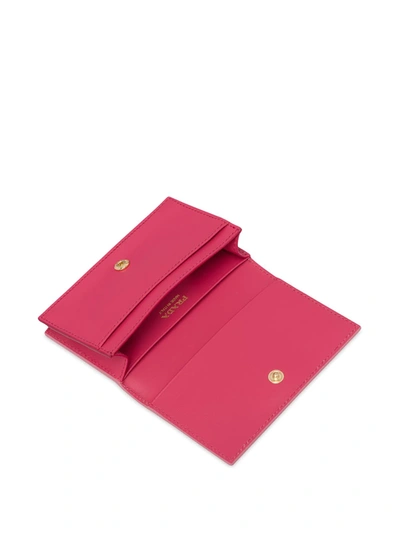 Shop Prada Bow-detail Folding Wallet In Pink