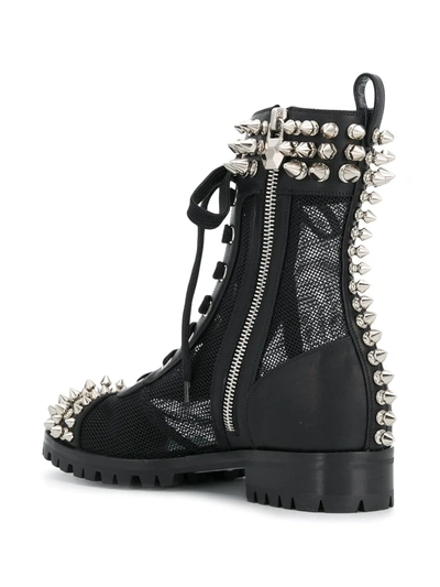 Philipp Plein Studded 35mm Lace-up Boots In Black