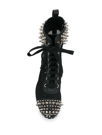 Shop Philipp Plein Studded 35mm Lace-up Boots In Black