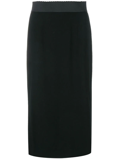 Shop Dolce & Gabbana High-waisted Pencil Skirt In Black