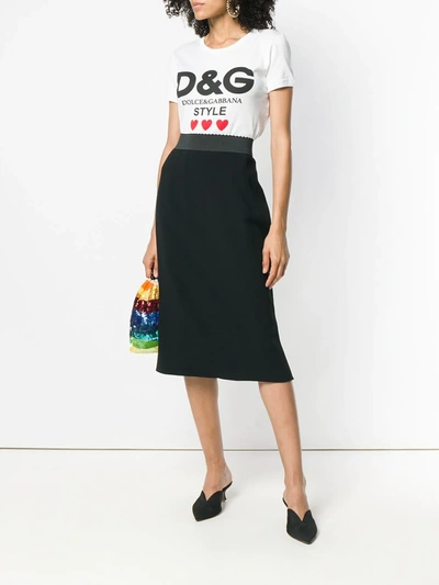 Shop Dolce & Gabbana High-waisted Pencil Skirt In Black