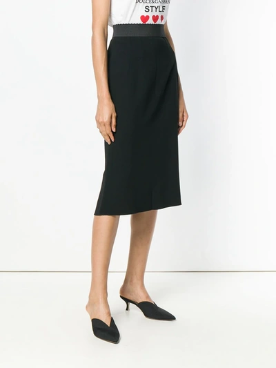 Dolce & Gabbana Dolce And Gabbana Black Cady Skirt In Black
