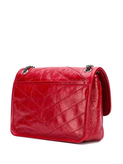 Shop Saint Laurent Baby Niki Shoulder Bag In Red
