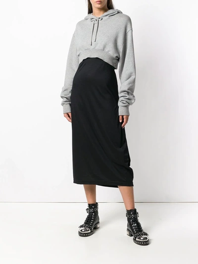 Pre-owned Comme Des Garçons Straight Midi Skirt In Black
