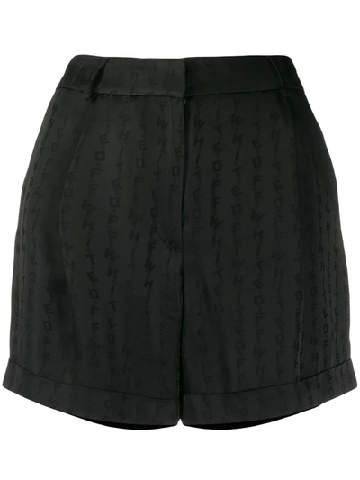 Off-white Logo Shorts Shorts In Black Viscose In Black