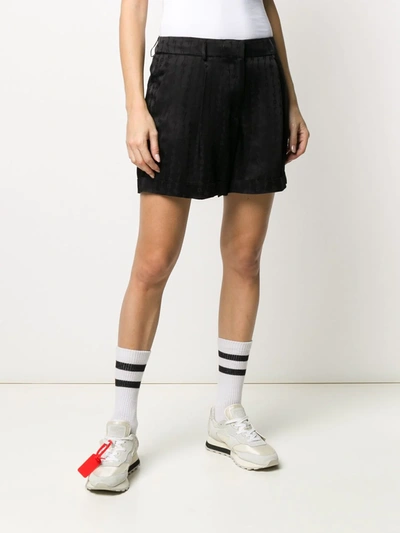 Shop Off-white Tone-on-tone Logo Shorts In Black