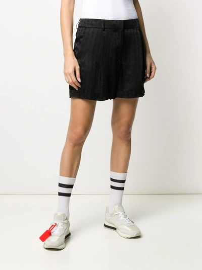 Off-white Logo Shorts Shorts In Black Viscose In Black