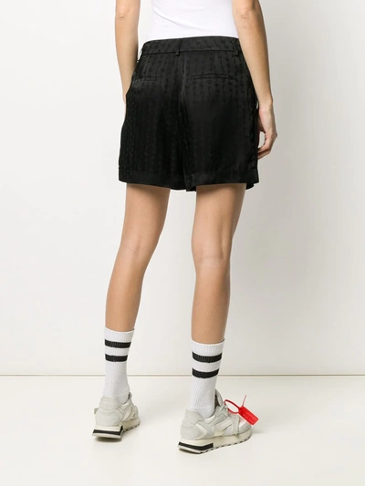 Off-white Logo Shorts Shorts In Black Viscose In Black