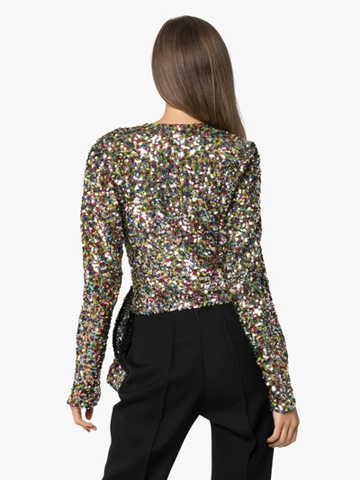 ATTICO WRAP SEQUIN TOP - 021 MULTICOLOURED